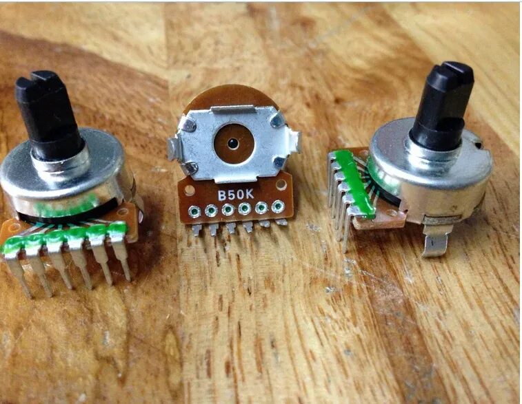 Регулятор громкости распайка 161 Potentiometer Switch Double 6-pin B50k Half-axis Length 10mm Amplifier Sound