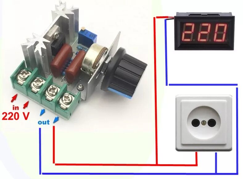 Регулятор напряжения 220 схема подключения Регулятор напряжения с цифровым вольтметром 220 V - Прочая электроника - SamPawn