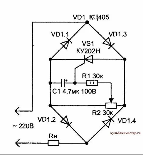 Регулятор напряжения 220 вольт своими руками схема Мощный тиристорный регулятор напряжения своими руками: Тиристорный Регулятор Нап