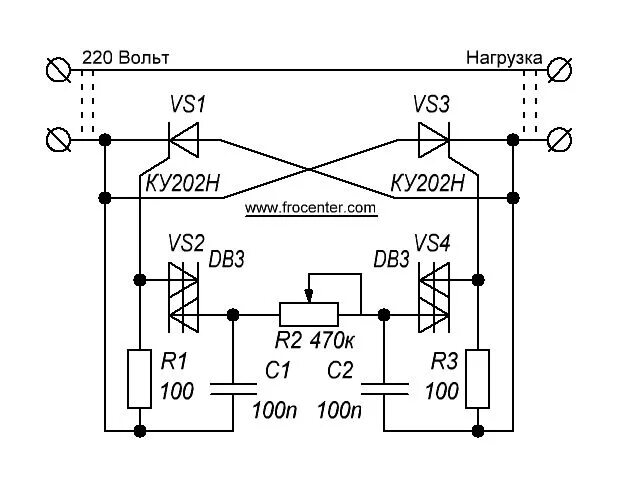 Регулятор напряжения 220 вольт своими руками схема Тиристорный регулятор мощности - FROLOV TECHNOLOGY Принципиальная схема, Электро