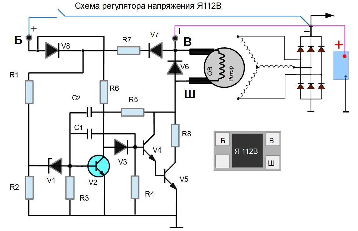 Регулятор напряжения электросхемы Электрические схемы регуляторов напряжения: найдено 79 картинок