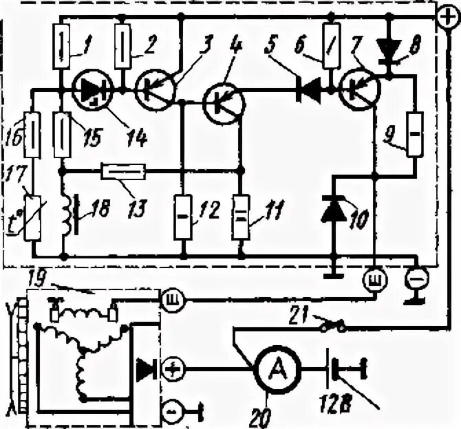 Регулятор напряжения газ 3307 схема подключения Рис. 162. Схема регулятора напряжения ГАЗ-24