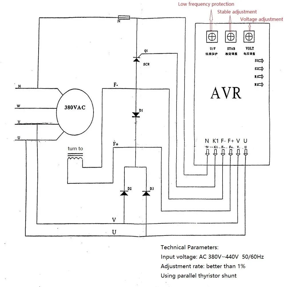 Регулятор напряжения генератора трехфазного avr2 подключение Купить GAVR 75A регулятор напряжения диода выпрямителя тока avr для угольных щет