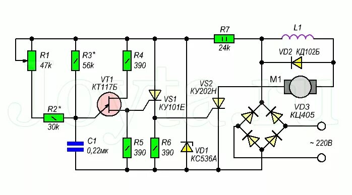 Регулятор оборотов электродвигателя 220в схема своими руками Ответы Mail.ru: Нужна простая схема регулирования оборотов двигателя от стиральн