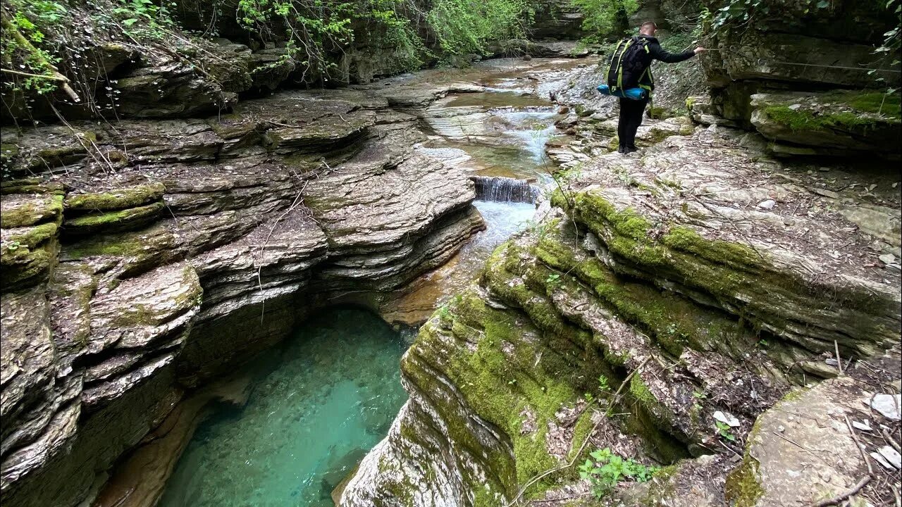 Река бешенка туапсинский район фото Каньон реки Бешенка, водопад Перун 30м - YouTube