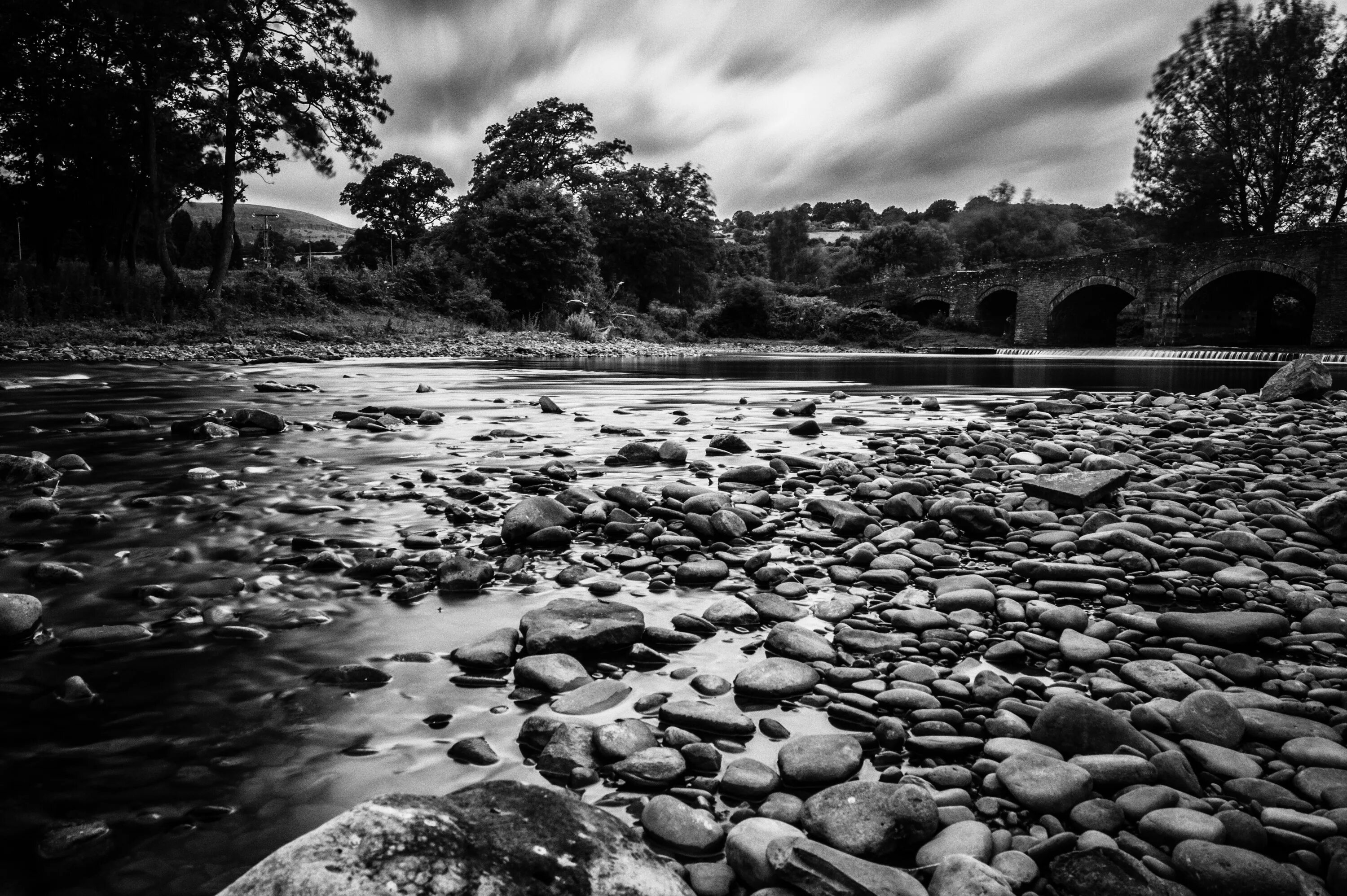 Река черно белое фото Free Images : tree, water, rock, cloud, black and white, bridge, sunlight, cloud