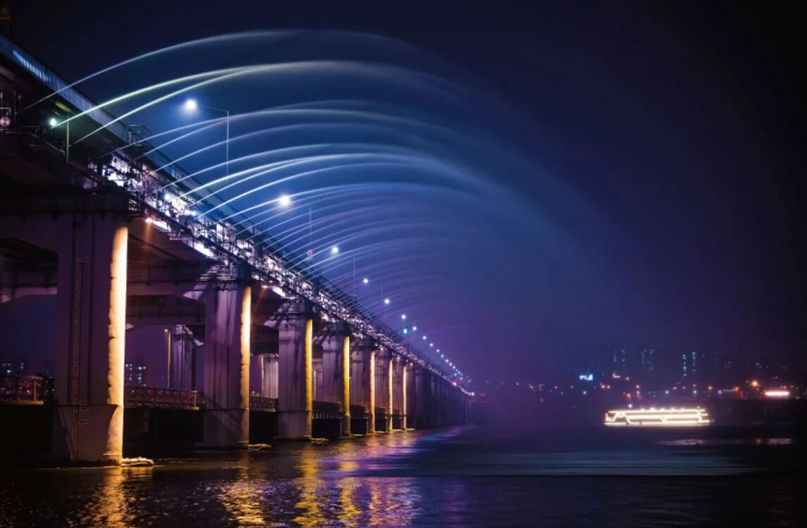 Река хан в сеуле фото Han River - Hangang Cruise - Banpo Bridge Moonlight Rainbow Fountain KoreaToDo