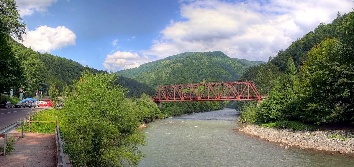 Река тиса фото Датотека:Railway bridge over the river Tisza - near Rakhiv - Ukraine (4043-48).j