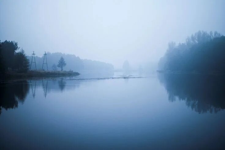 Река туманная фото #blue #fog #foggy #forest #lake #river #riverside #water Forest lake, Lake campi