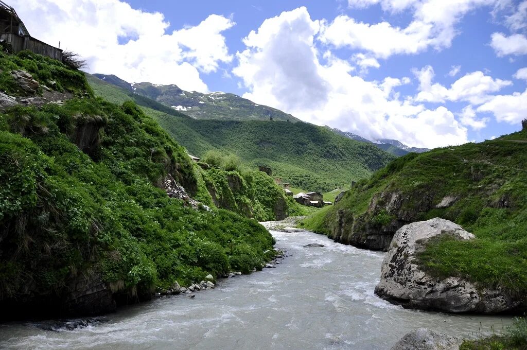 Реки грузии фото river in Enguri gorge Svaneti Georgia Caucasus mountains North Caucasus Land