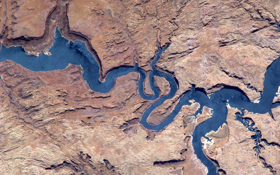 Реки из космоса фото Unser schöner Planet: 50 Fotos von der Erde Lago powell, Luoghi, Leggende