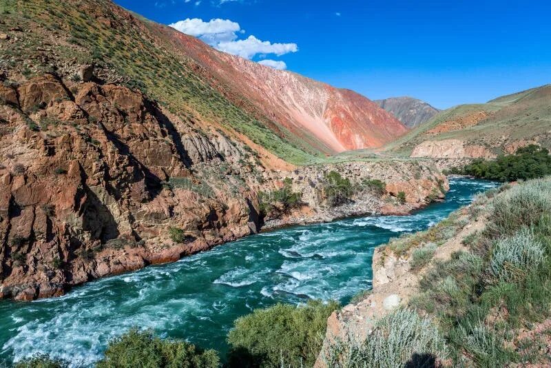 Реки киргизии фото Rapid River Kekemeren, Tien Shan, Kyrgyzstan Stock Photo - Image of rock, blue: 