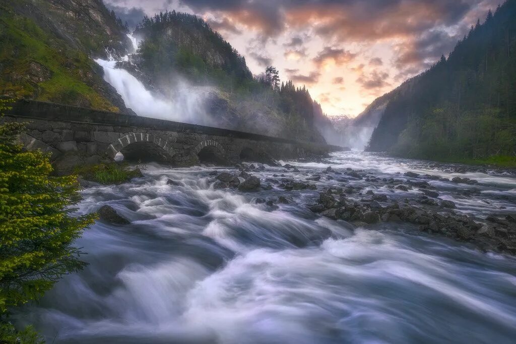 Реки земли фото Curl of the Burl Curls, Waterfall, Evening curls