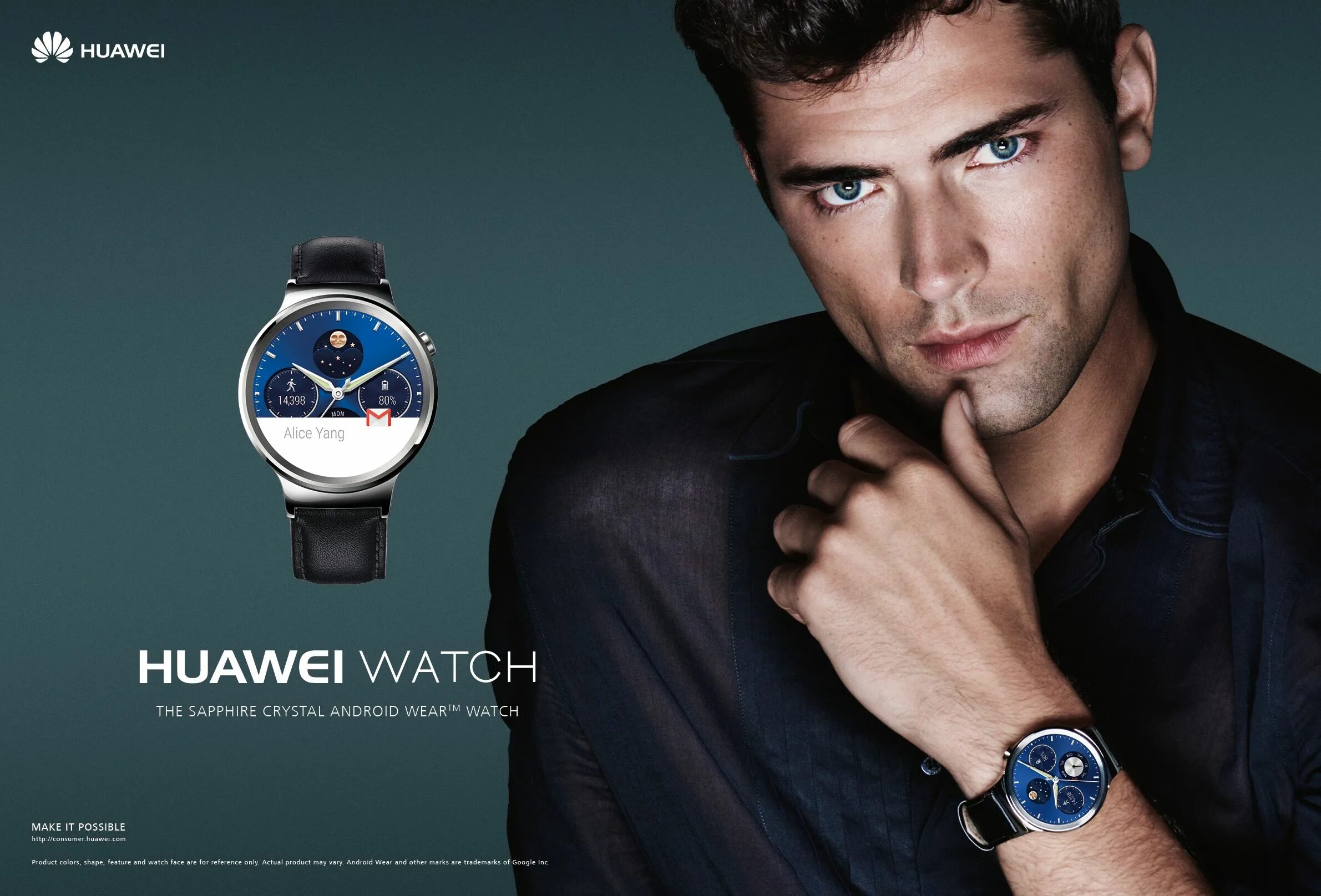 Реклама часов фото Sean O'Pry + Karlie Kloss Star in Huawei Watch 2015 Campaign - The Fashionisto H