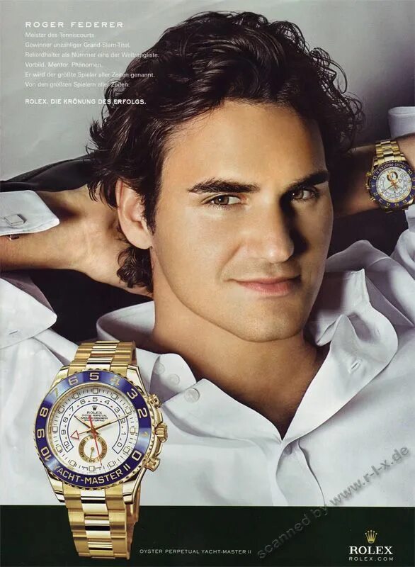 Реклама часов ролекс фото Pre-Owned Rolex Yachtmaster like Roger Federer's