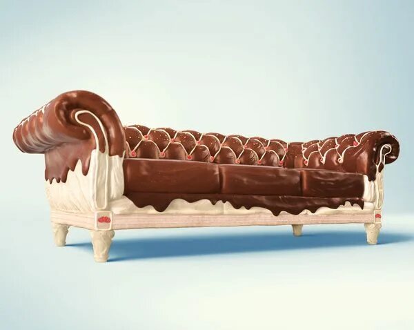 Реклама диванов фото A couch made entirely of #chocolate? We're impressed. Chocolate art, Chocolate s