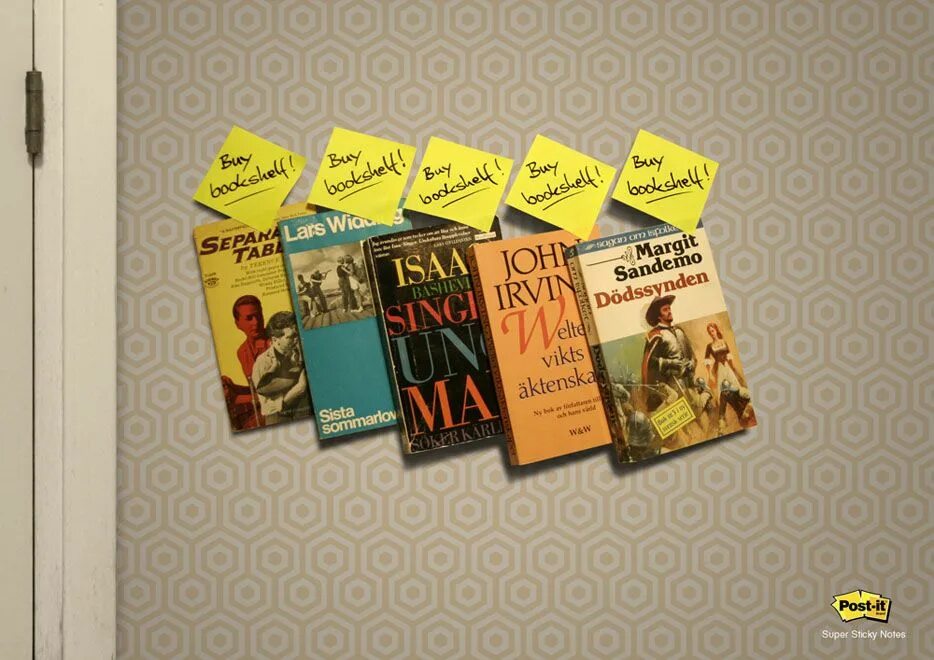 Реклама книги фото Post it - Livres Sticky book, Print ads, Post it notes