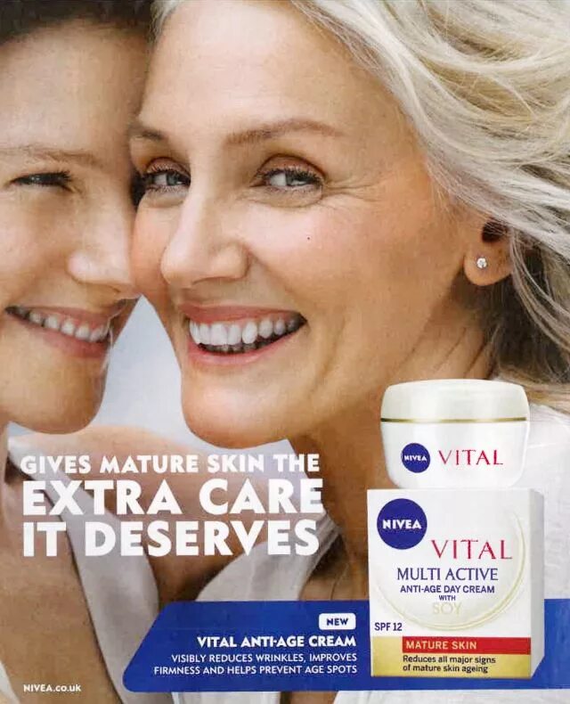 Реклама крема нивея подарок маме фото актриса Banned, Nivea anti-ageing cream advert made model look younger with digital airb