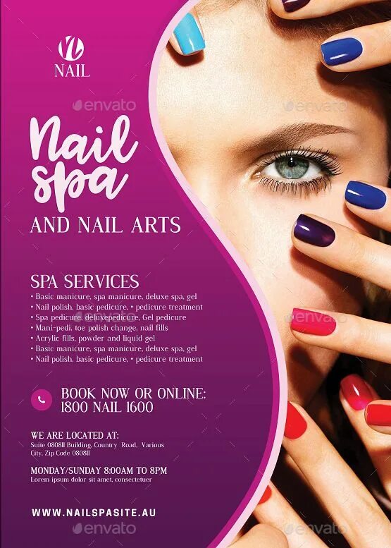 Реклама мастера маникюра пример Nail Salon Services Flyer Nail salon design, Beauty salon posters, Salon wallpap