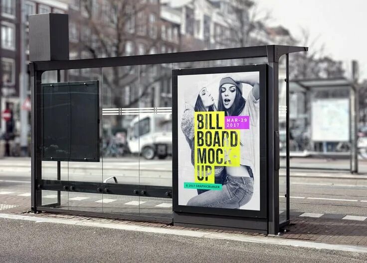 Реклама на улице фото Bus Stop Billboard Mockup MockupWorld Billboard mockup, Billboard design, New po