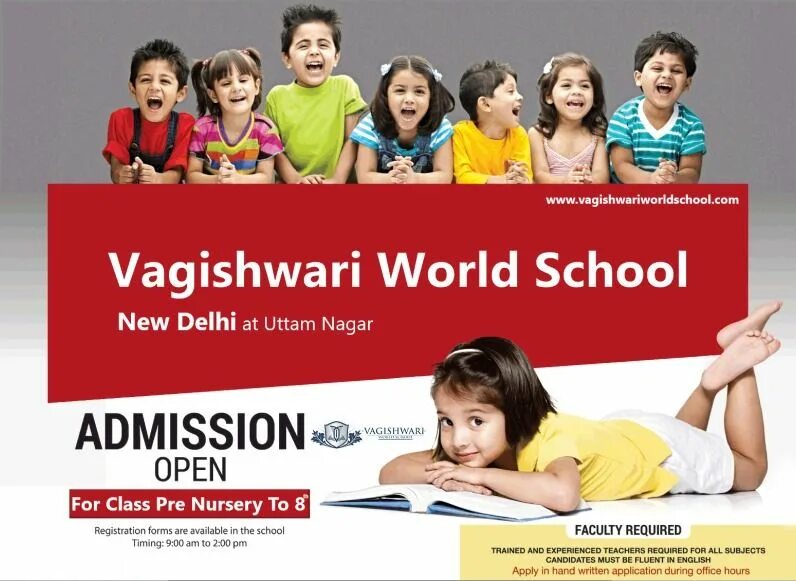 Реклама школы фото Admissions are open at vagishwari world school apply for admissions School adver