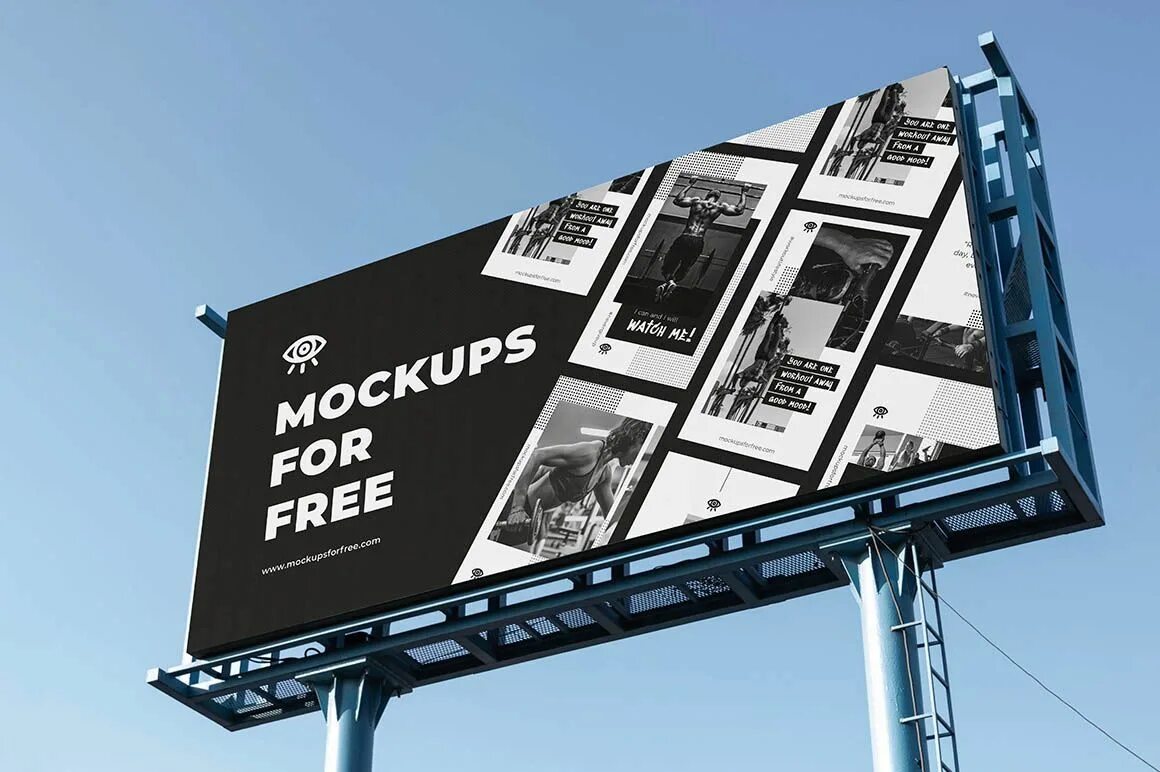 Рекламы оформление фото Big Billboard - Free Mockup - Dealjumbo Billboard mockup, Billboard, Billboard d