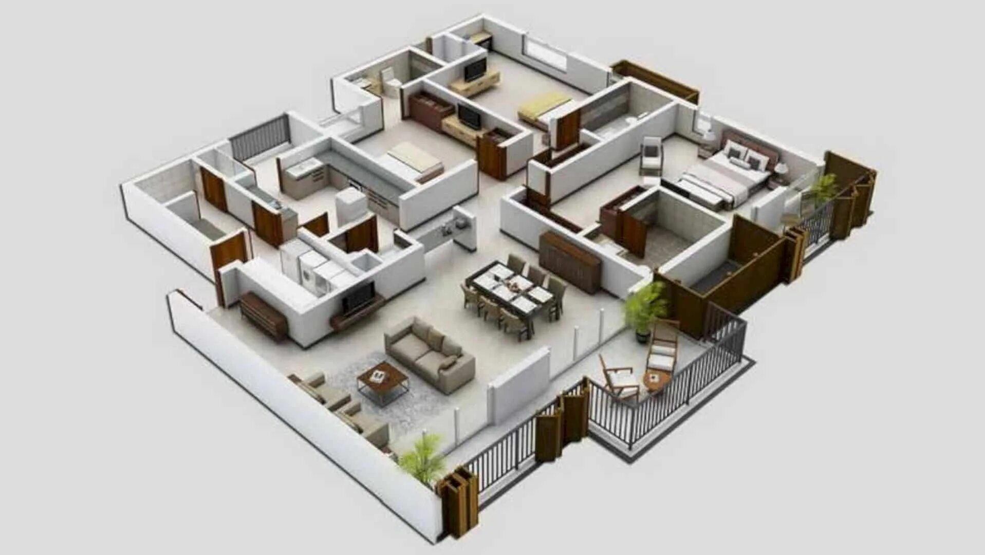 Реконструкция дома планировка Why Do We Need 3D House Plan before Starting the Project? Three bedroom house, A