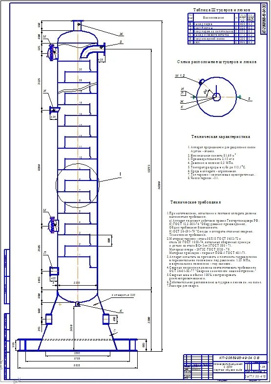 Ректификационная колонна своими руками чертежи Ректификационная колонна D-2200 мм - Чертежи, 3D Модели, Проекты, Химическая про