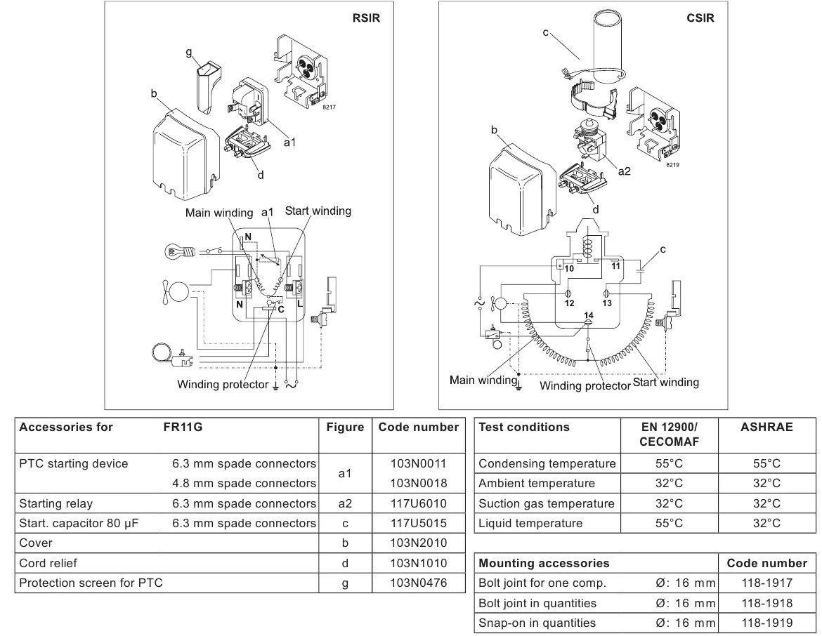 Реле 103n0021 схема подключения Герметичный поршневой компрессор Danfoss (Secop) FR11G (195B0028) - Холод СПб