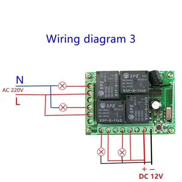 Реле 433 схема подключения 433 МГц Универсальный беспроводной пульт дистанционного управления DC 12 В 4CH р
