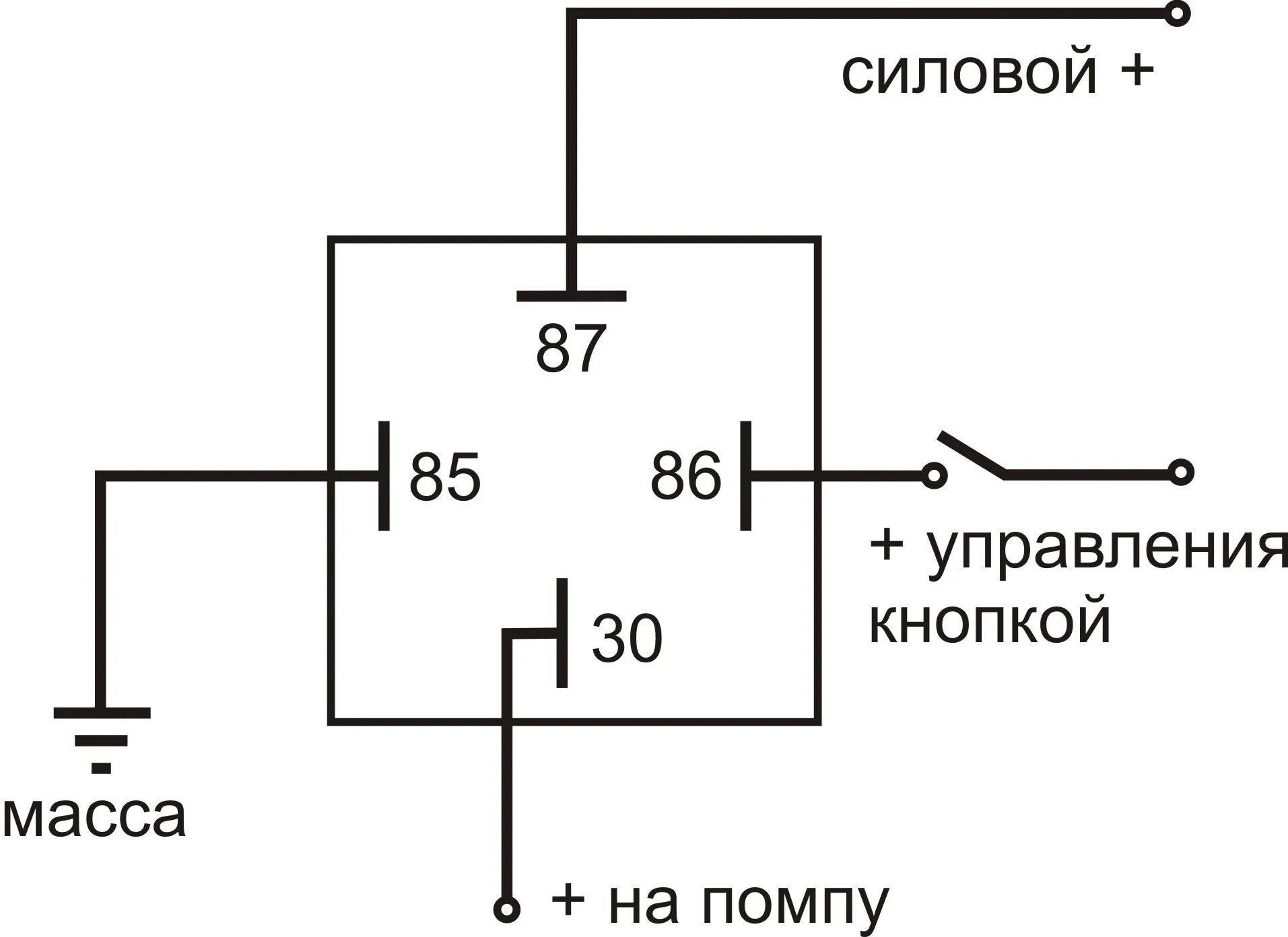 Реле 4х контактное 12в схема подключения Реле 12в 30а 4 х контактное схема подключения