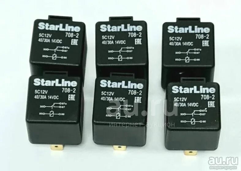 Реле 708 2 схема подключения Реле Starline 708-2 40/30А (пятиконтактное,12v) - купить в Красноярске. Состояни