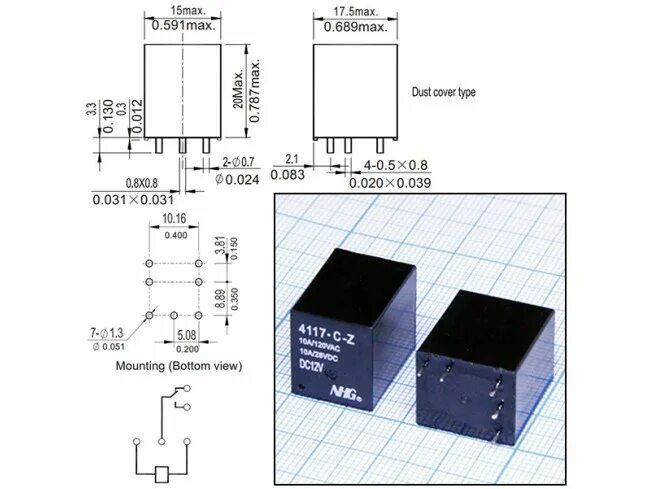 Реле 792h 1c c1 12vdc схема подключения Купить Реле 12VDC 4117 С Z 1C 20A/12VDC в Великом Новгороде