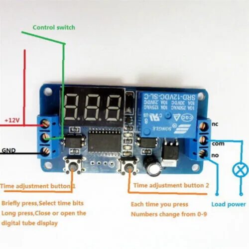 Реле алиэкспресс подключение DC 12V Digital Delay Timer Control Switch LED Display PLC Automation Ne ATF eBay