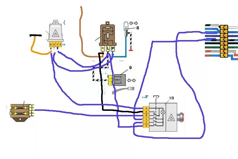 Реле аварийки ваз подключение Отчёт о нововедениях по электрике 2013 - Lada 2103, 1,5 л, 1974 года электроника