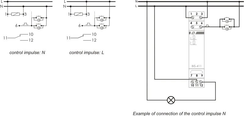 Реле bis 411 схема подключения Electronic bistable impulse relay BIS-411M