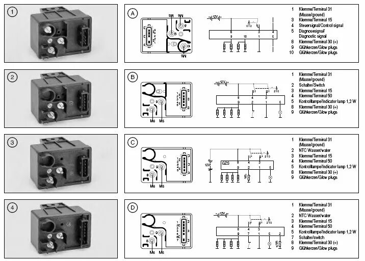 Реле бош подключение 106xnd, voyant de prechauffage ne s'allume plus - Peugeot - Mécanique / Électron