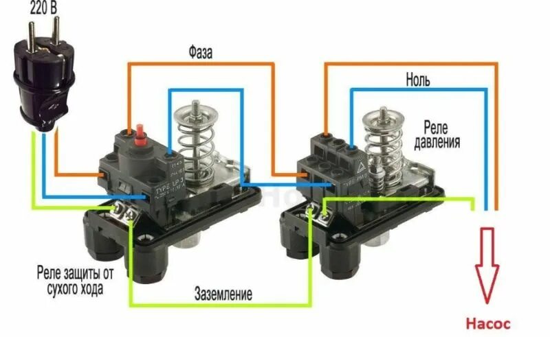 Реле давления xpd 2 3w схема подключения Реле сухого хода для насоса: как настроить, подключение и регулировка, принцип р