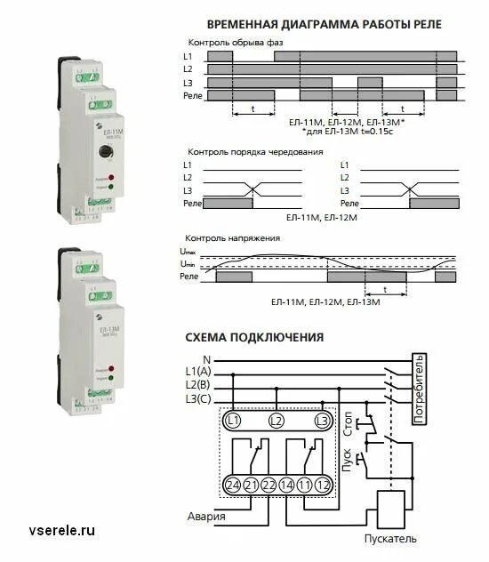Реле ел 11м 15 схема подключения ЕЛ-11М, ЕЛ-12М, ЕЛ-13М Реле контроля трехфазного напряжения Маркет Элек.ру