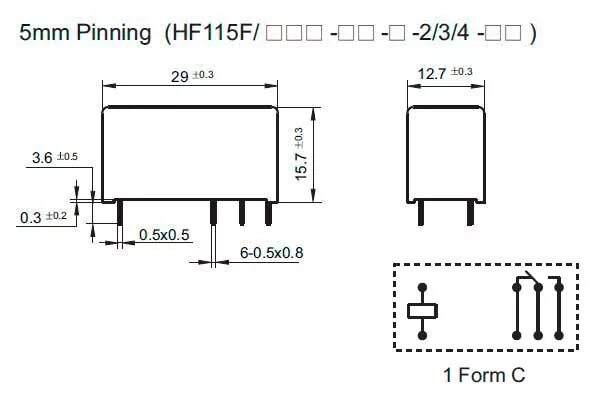 Реле hf105f 4 схема подключения Przekaźnik 12VDC 16A HF115F-012-1ZS3 HONGFA; odp. RM84P, 40.52 inelsc.pl