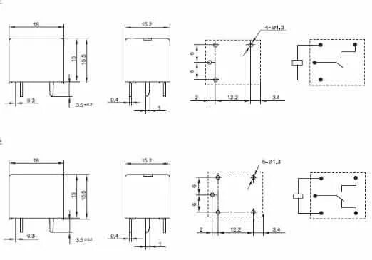 Реле hf152f схема подключения Реле 5VDC 10A 277V JQC-3FF 005 1ZS(551) Hongfa Group - Реле электромагнитные