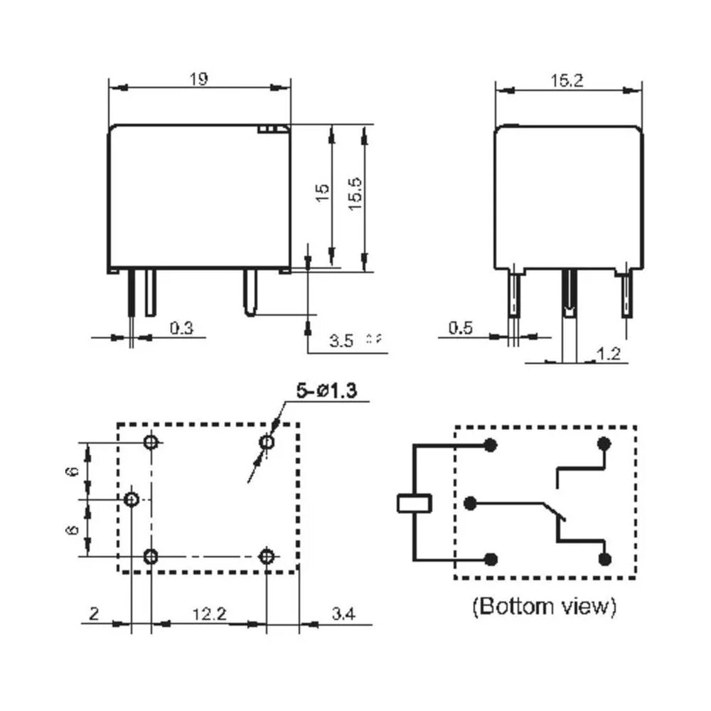 Реле hf152f схема подключения HF3FA/005-ZTF, Hongfa - Электромагнитное реле 5 В/DC, 10 А : 1 шт. - купить в ин