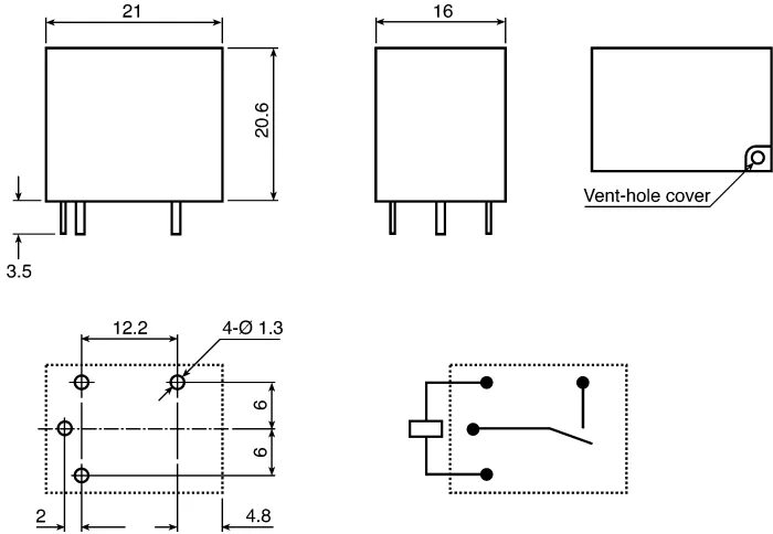 Реле hf3fa схема подключения RS PRO RS PRO PCB Mount Power Relay, 24V dc Coil, 16A Switching Current, SPNO 47