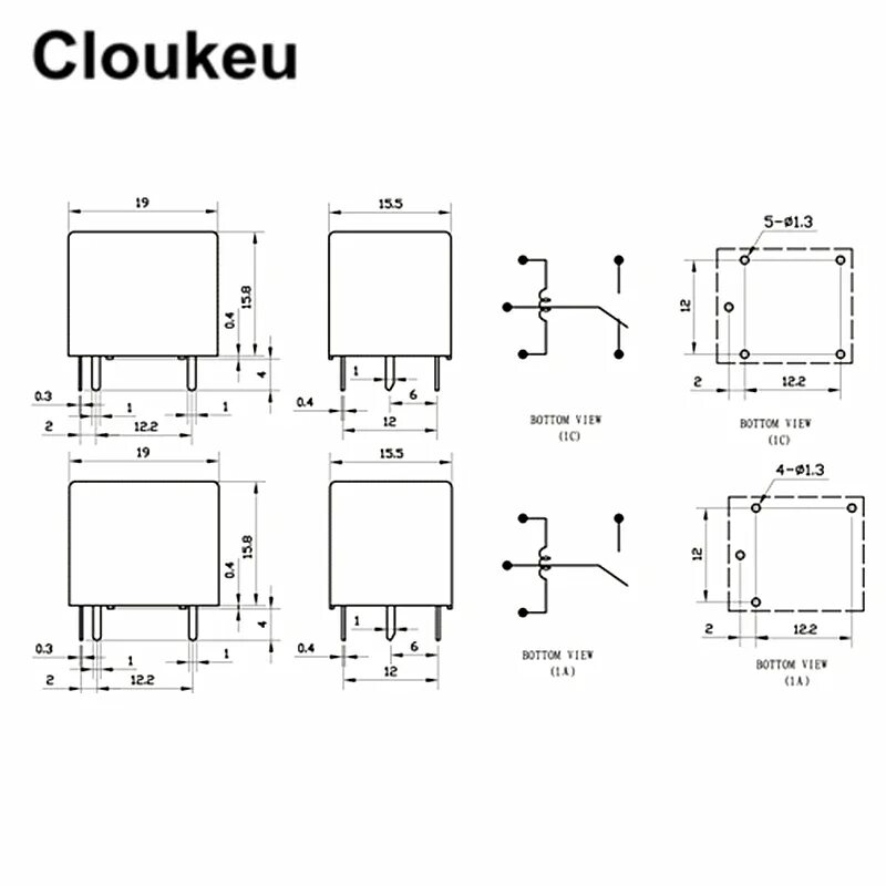 Реле hjr 3ff s h схема подключения Реле DIP5 100 HK3FF-DC5V-SHG HK3FF-DC12V-SHG 10A, HK3FF-DC24V-SHG шт. - купить п