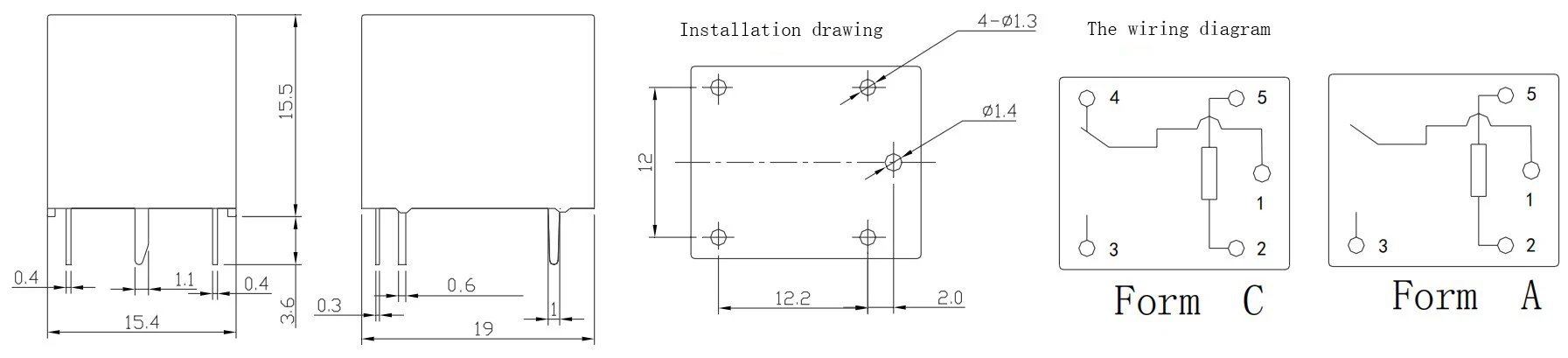 Реле hjr 3ff s h схема подключения Hjr-3ff-s-z-12vdc Pcb Relay 12v 10a Relays Tongling Factory Price - Buy Relays,R