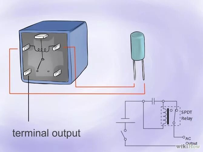 Реле и конденсатор схема подключения Подключение реле конденсатор