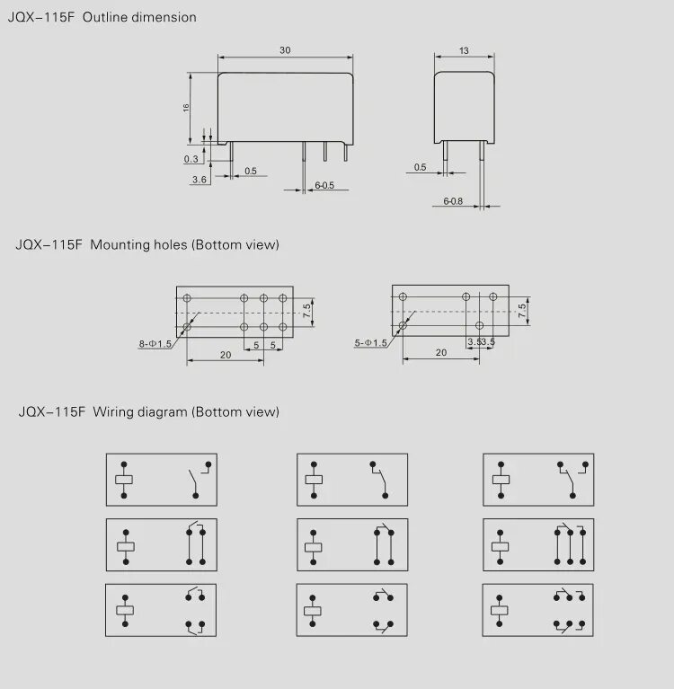 Реле jjx rg01 схема подключения Asiaon Jqx-115f Miniature Power Pcb Relay Dc12v Pcb Mount Power Relay Mini Relay