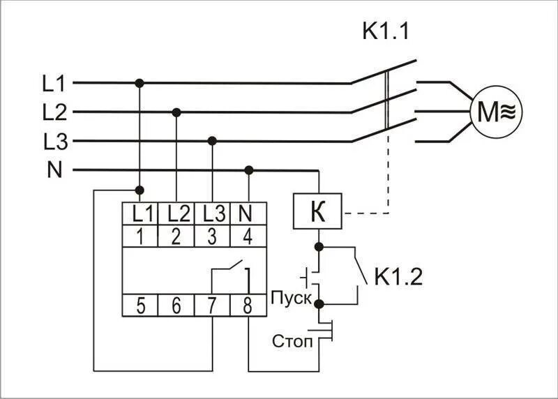 Реле контроля фаз 380 схема подключения Реле контроля фаз: принципиальная электрическая схема, назначение и устройство