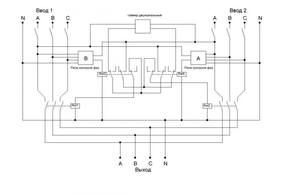 Реле контроля фаз для авр схема подключения Схемы авр на 2 ввода с реле контроля фаз - Фото подборки 2