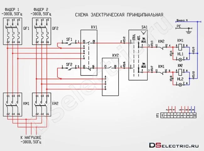 Реле контроля фаз для авр схема подключения Схема АВР на два ввода с общей системой шин на отходящих линиях Реле контроля фа